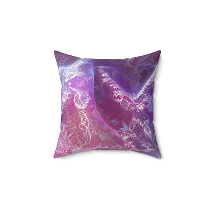 Blush Orchid Sheer & Lace Throw Pillow