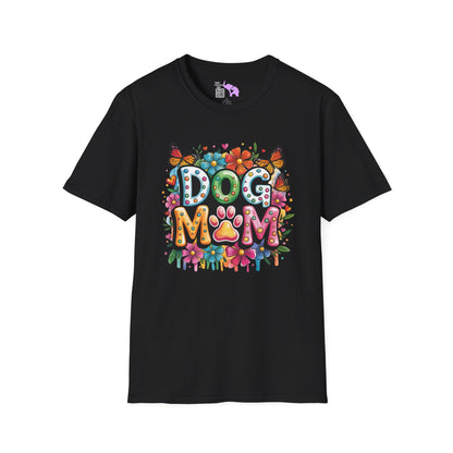 Floral Dog Mom Adult Unisex Tshirt
