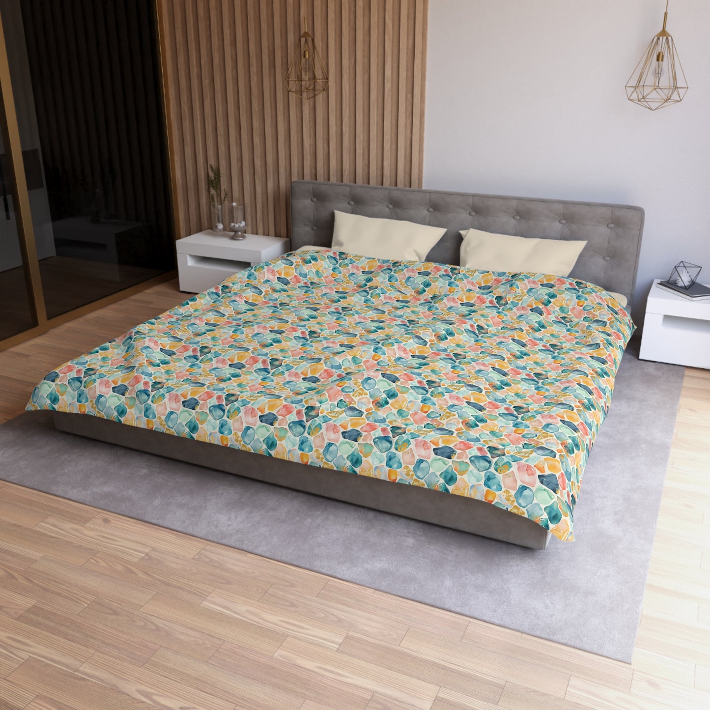 Ocean Pebble Drift Duvet Bedding Set