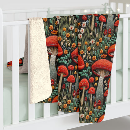 Mushroom Meadow Fleece Blanket