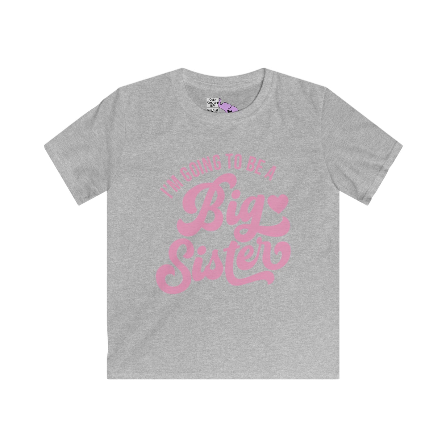 I'm Going To Be A Big Sister (Pink Script) Youth Softstyle Tee