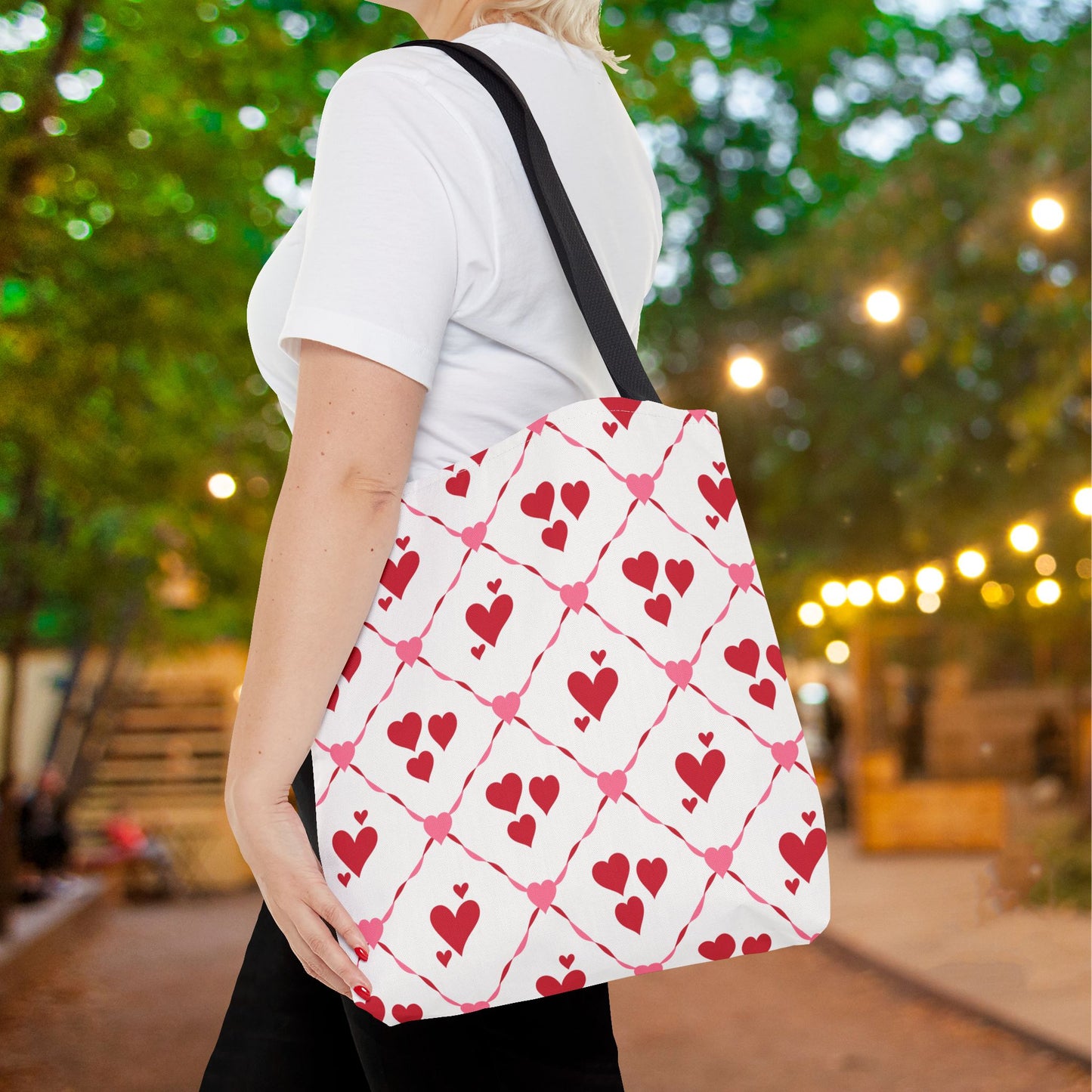 Cupid’s Lattice Canvas Tote Bag