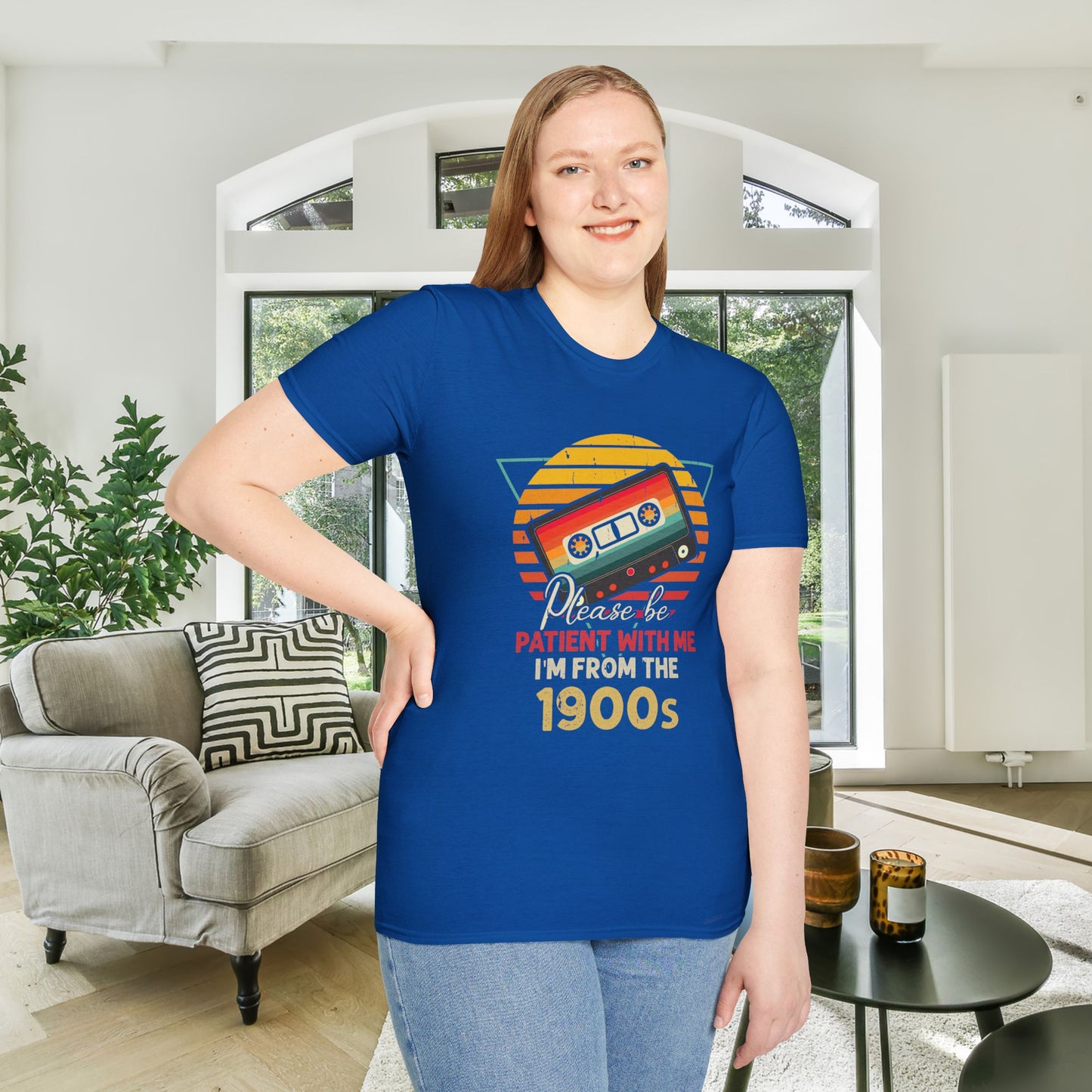 Please Be Patient With Me I'm From The 1900's (Retro Cassette) Adult T-shirt