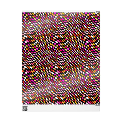 Warped Red Checkered Wrapping Paper