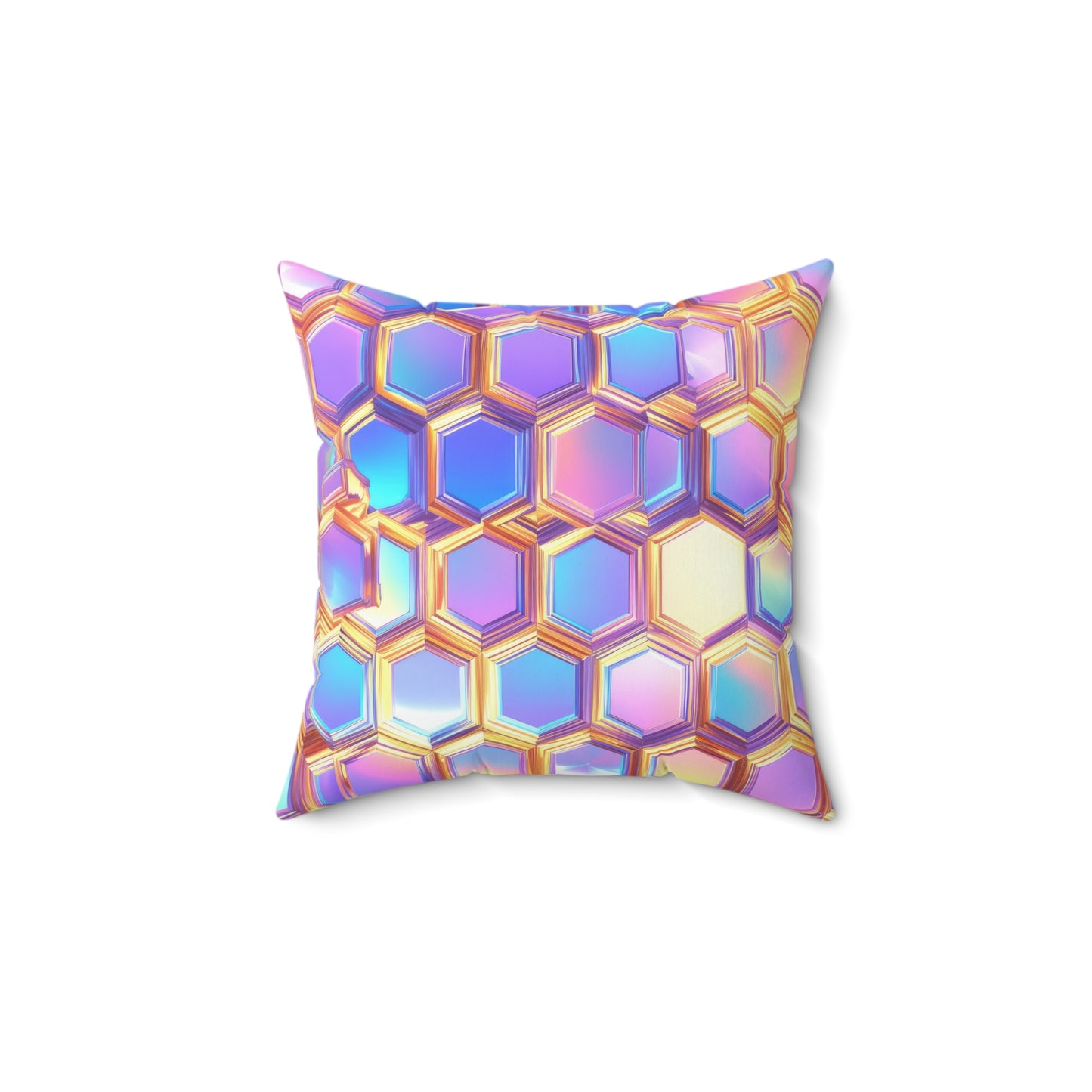 Aurora Hexagons Throw Pillow