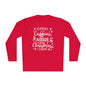 Running on Caffeine, Kisses, & Christmas Cheer Adult Long Sleeve Tee