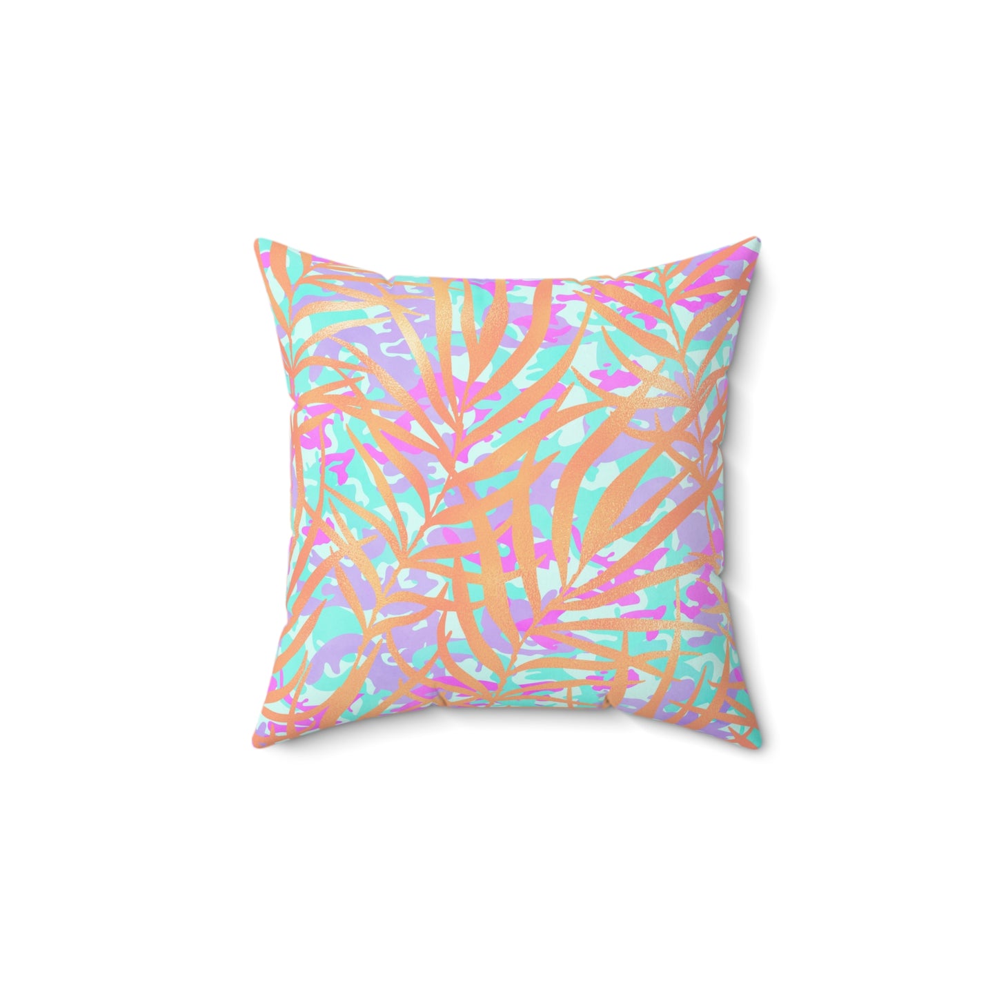 Tropical Sunset Palms Throw Pillow