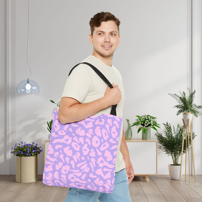 Cotton Candy Cheetah Print Canvas Tote Bag