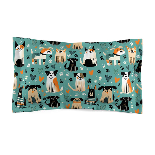 Happy Hounds Microfiber Pillow Sham