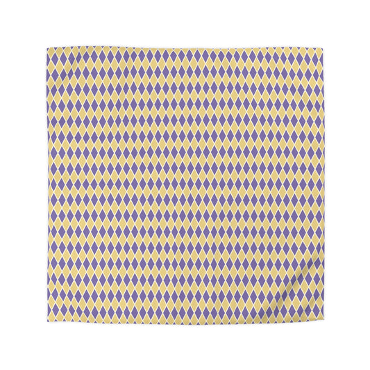 Purple/Yellow Harlequin Microfiber Duvet Cover