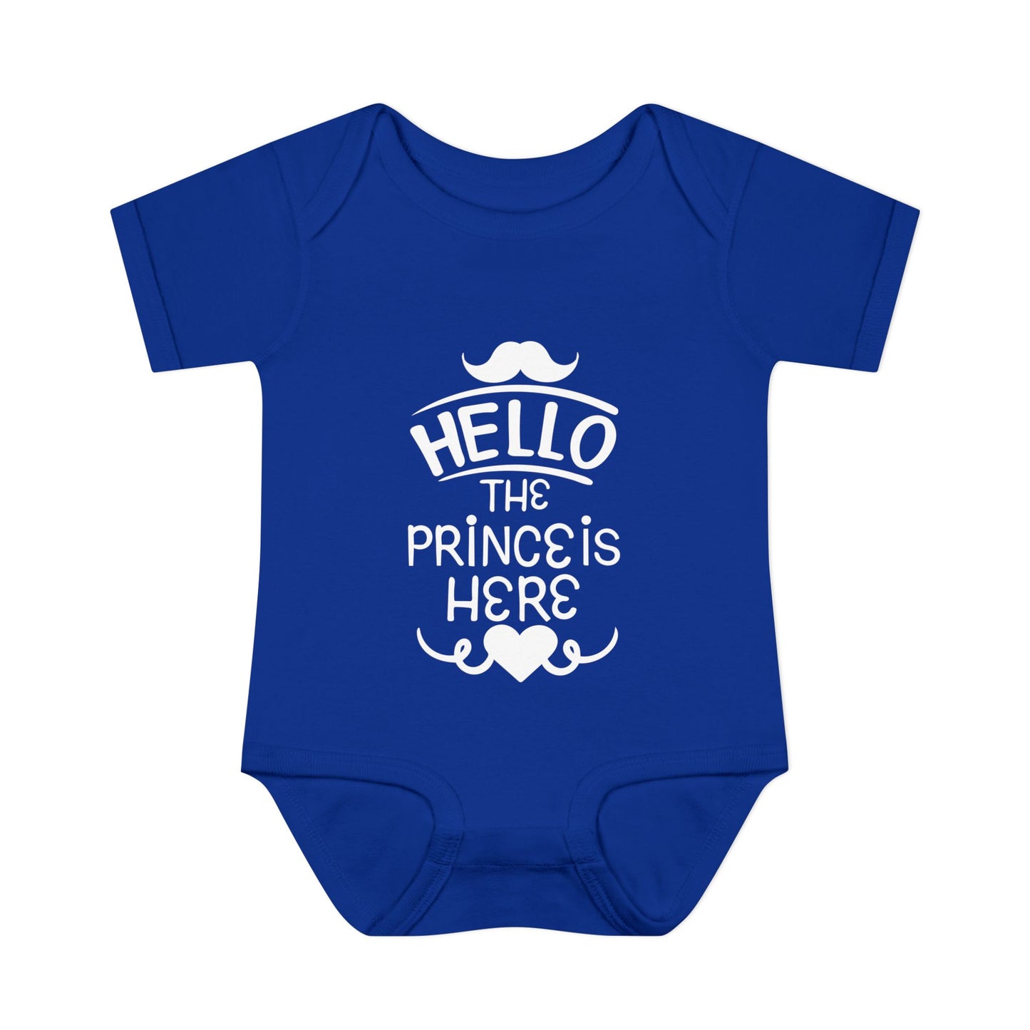 Hello The Prince Is Here Infant Baby Rib Bodysuit