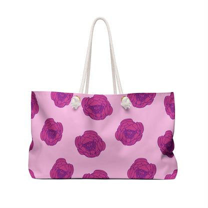 Rosy Dream Peonies Weekender Bag