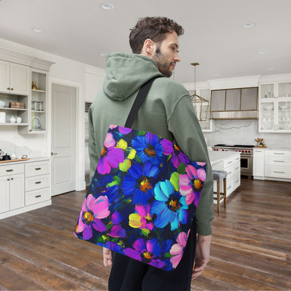 Watercolor Daisies Canvas Tote Bag