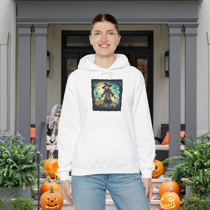 Halloween Scarecrow w/Pumpkins 3 Heavy Blend™ Hooded Sweatshirt