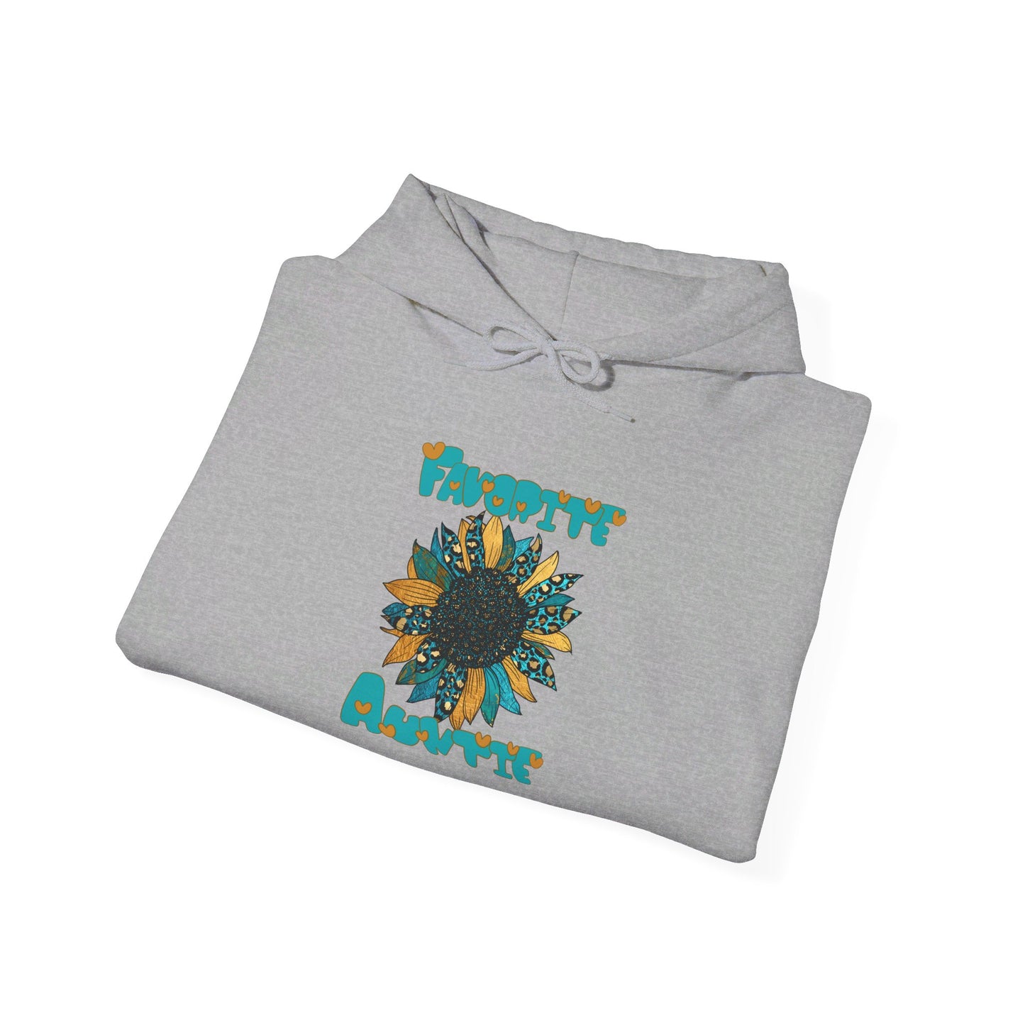 Favorite Auntie Teal/Gold Heavy Blend™ Hooded Sweatshirt