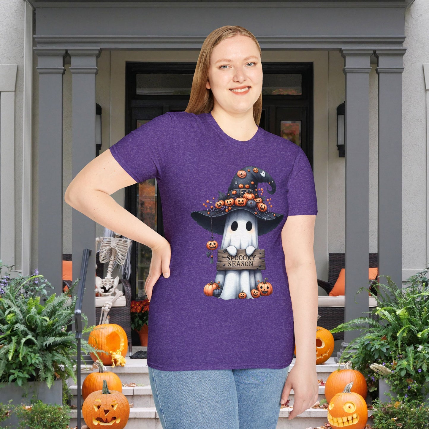 Spooky Season Cute Ghost Adult T-shirt