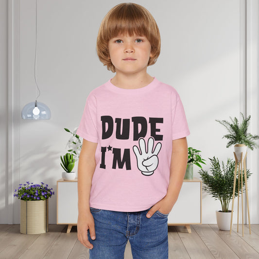 Dude I'm 4 Heavy Cotton™ Toddler T-shirt