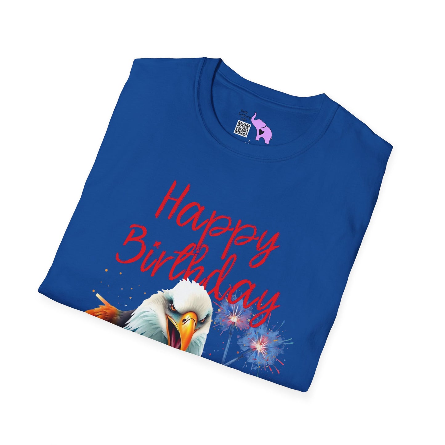 Happy Birthday America (Eagle Eating Cake) Adult T-shirt