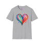 Blushing Rainbow Heart Adult T-shirt
