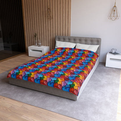 Palette Knife Hearts Microfiber Duvet Cover
