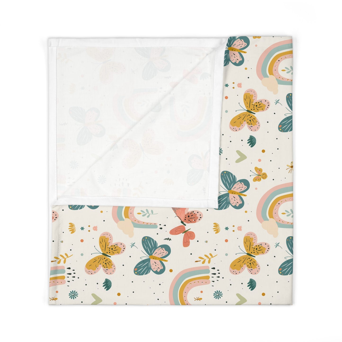 Whispering Wings & Rainbows Baby Swaddle Blanket