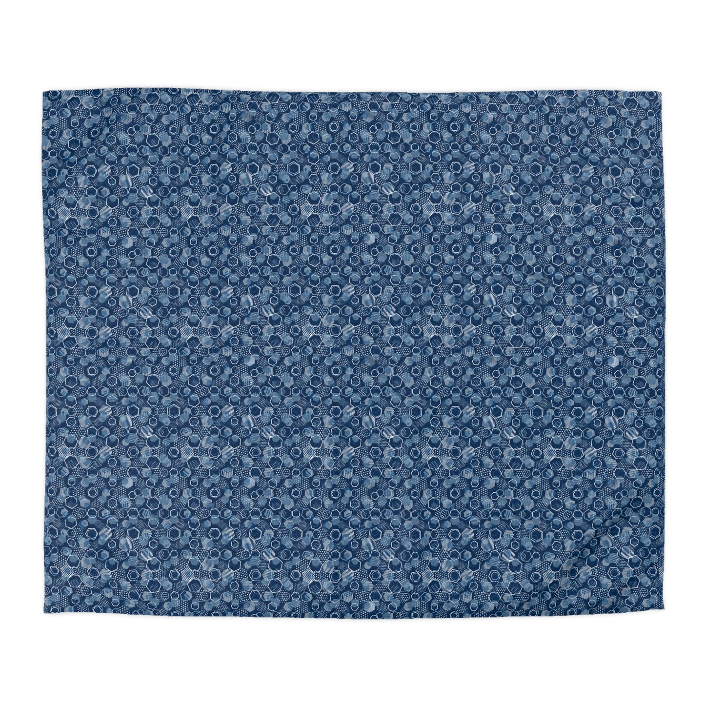 Blue Hexagons Microfiber Duvet Cover
