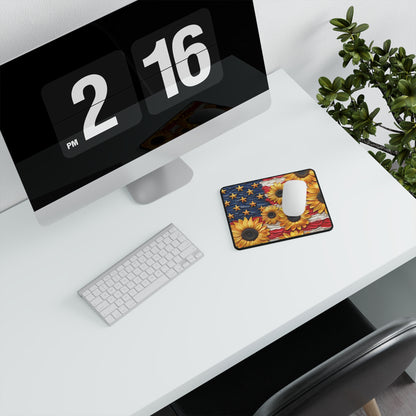 Petals & Patriotism Non-Slip Gaming Mouse Pad