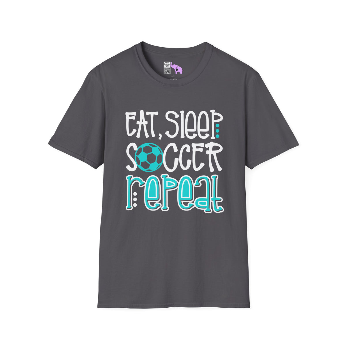Eat Sleep Soccer Repeat (Teal) Adult T-shirt
