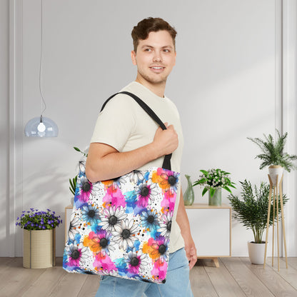 Watercolor Daisy Dream Canvas Tote Bag