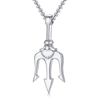 Titanium Steel Trident Necklace