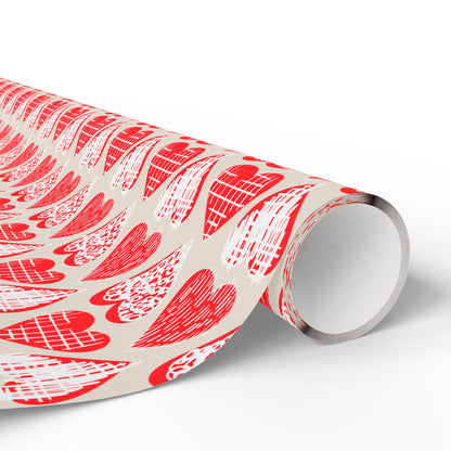 Doodle Hearts Wrapping Paper