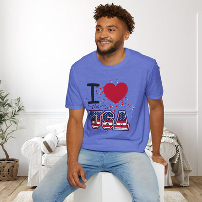 I Love The USA Adult T-shirt