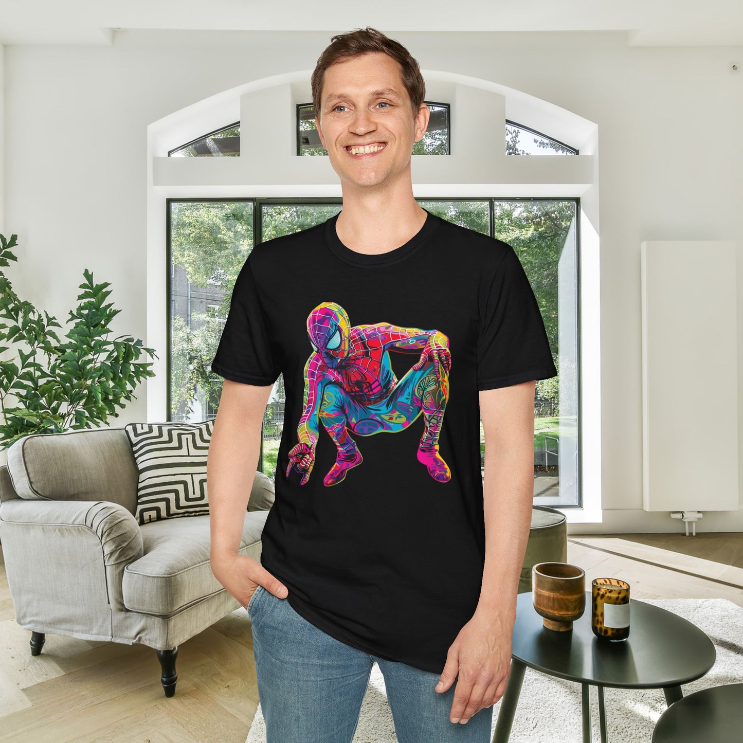 Colorful Spiderman Adult T-shirt