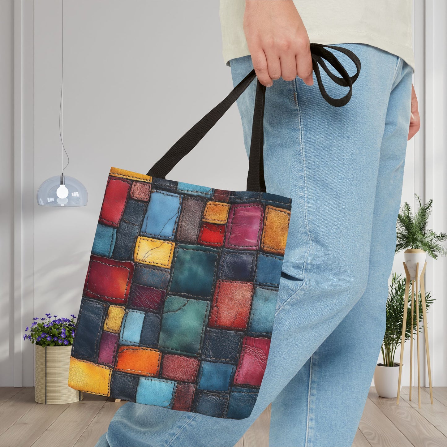 Colorblock Craze Canvas Tote Bag