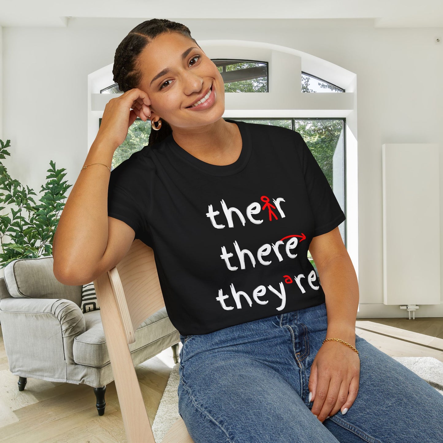 Their There They're Grammar Adult T-shirt