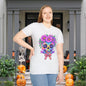 Neon Sugar Skull w/Floral Crown Adult T-shirt