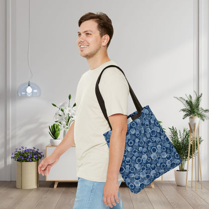 Blue Hexagons Canvas Tote Bag