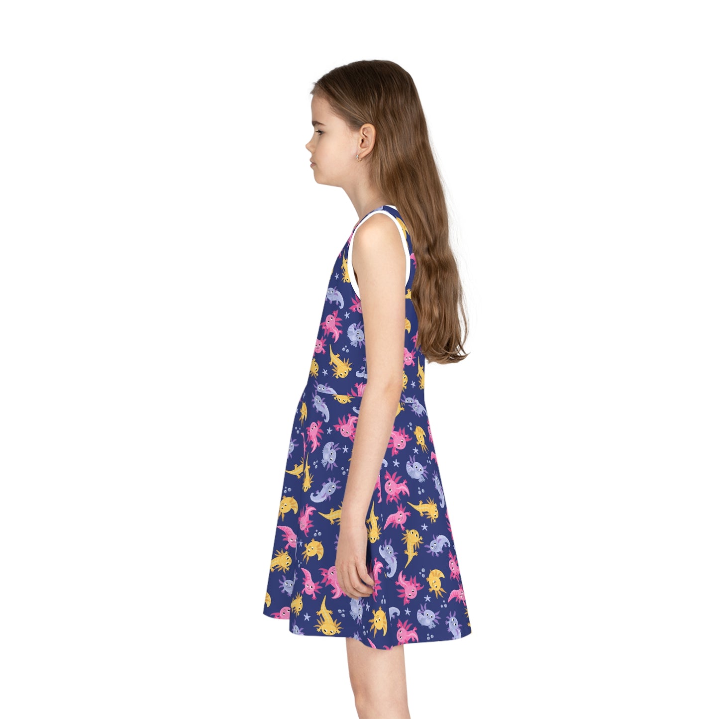 Axolotl Lagoon Girls' Sleeveless Sundress