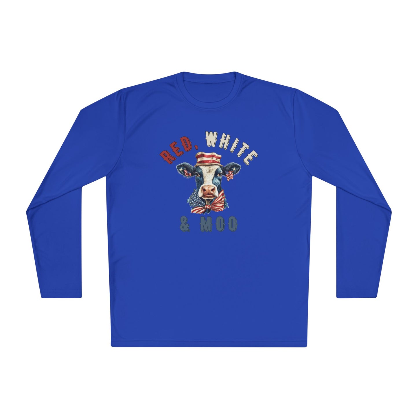 Red, White, & Moo Adult Long Sleeve Tee