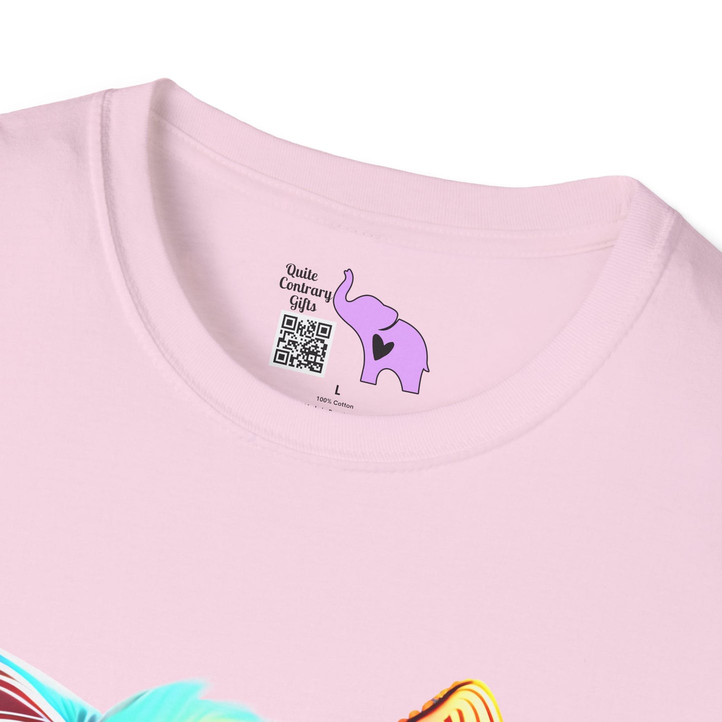 Cute Colorful Kitten w/Butterfly Adult T-shirt