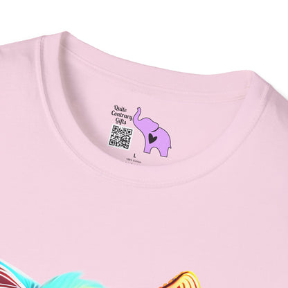 Cute Colorful Kitten w/Butterfly Adult T-shirt