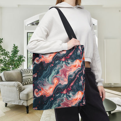 Pink Venom Marble Canvas Tote Bag