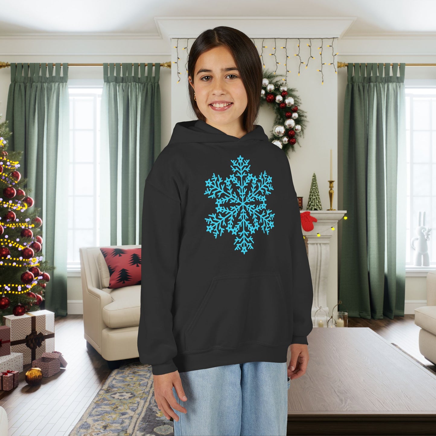 Large Snowflake Youth Hoodie