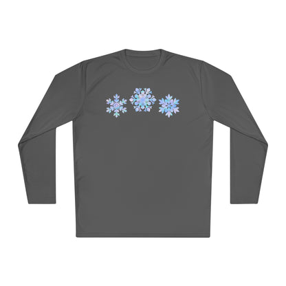 Blue Snowflakes Adult Long Sleeve Tee
