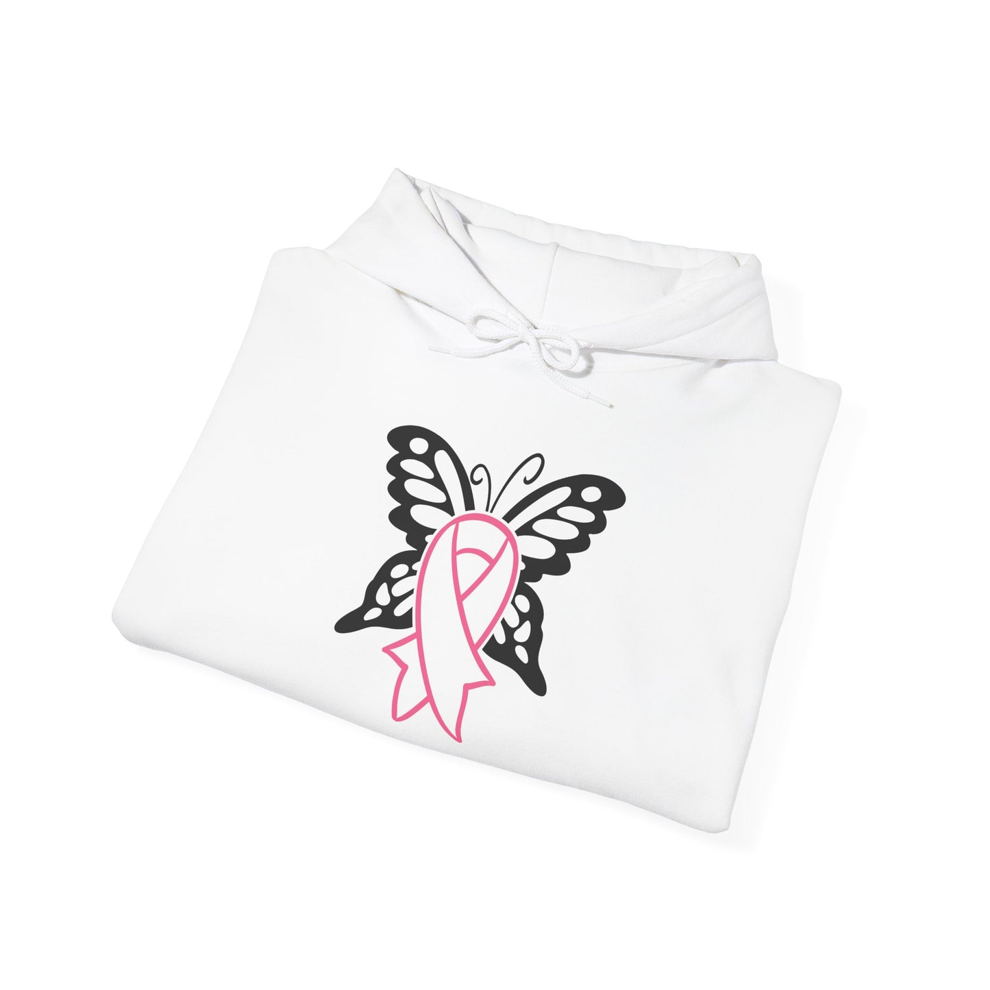 Butterfly Pink Support Ribbon Adult Heavy Blend™ Hoodie