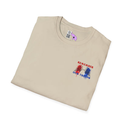 Freedom Isn't Free Saluting Soldier w/Wings Adult T-shirt