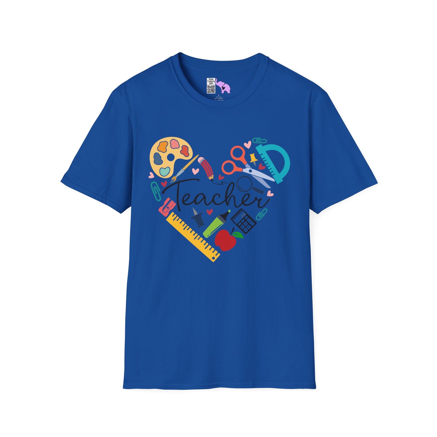 Teacher Supply Heart Adult T-shirt