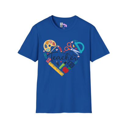 Teacher Supply Heart Adult T-shirt