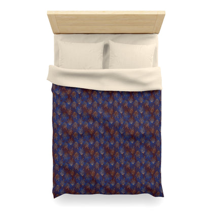 Midnight Gilded Leaves Microfiber Duvet Cover