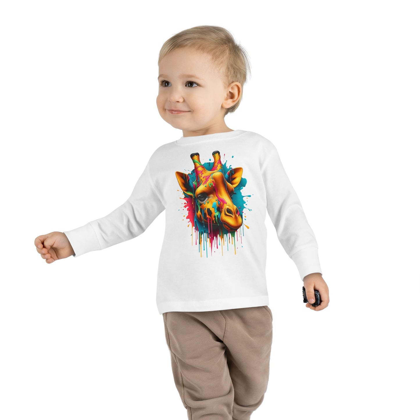 Colorful Giraffe Toddler Long Sleeve Tee